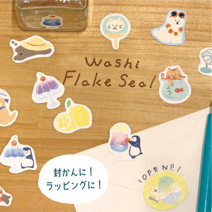 Summer Limited Washi Flake Seal - chilling dog - Furukawa Shiko - Default Title by Techo Treats Stationery