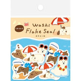 Summer Limited Washi Flake Seal - chilling dog - Techo Treats