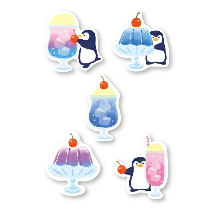 Summer Limited Washi Flake Seal - clear blue - Furukawa Shiko - Default Title by Techo Treats Stationery