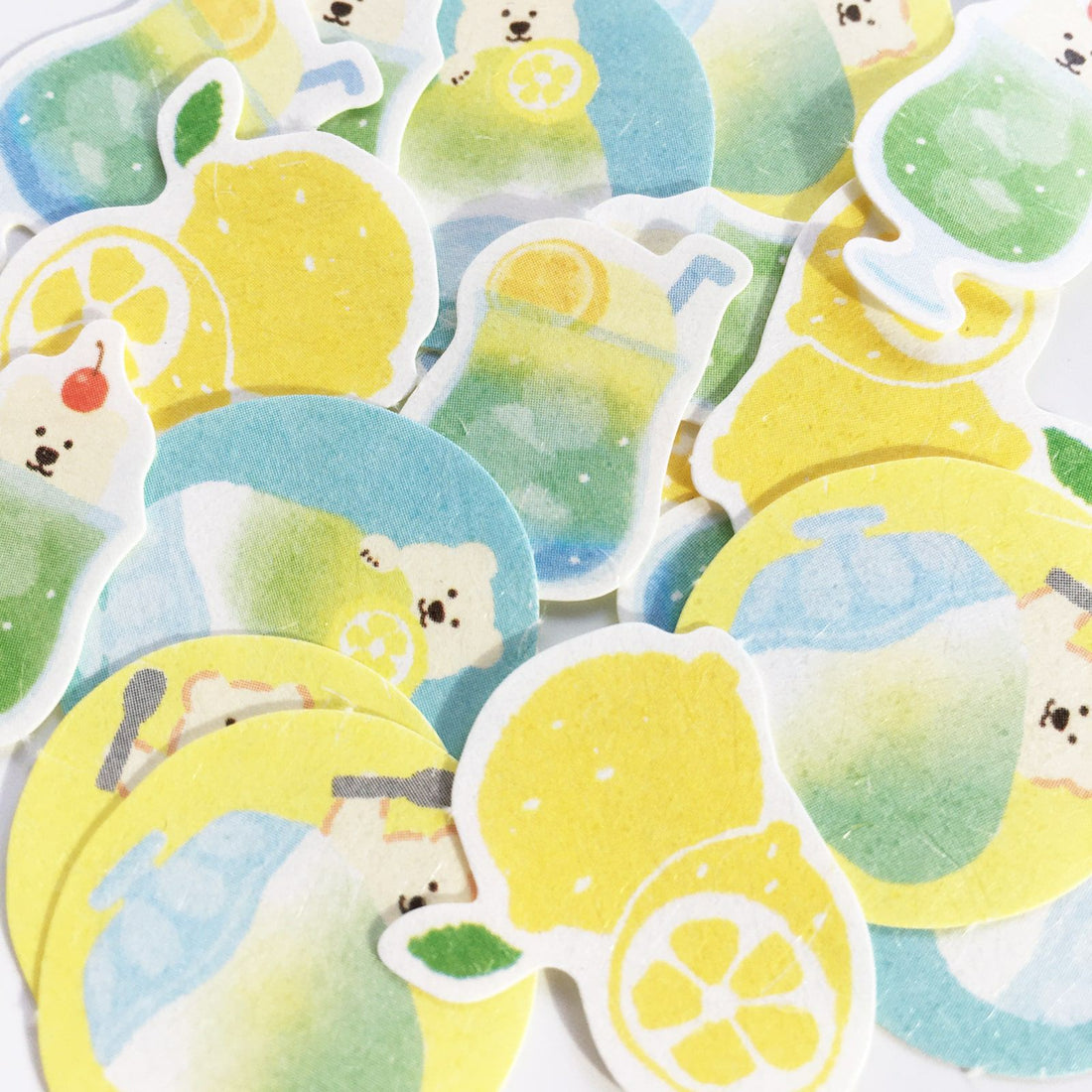 Summer Limited Washi Flake Seal - clear green - Furukawa Shiko - Default Title by Techo Treats Stationery
