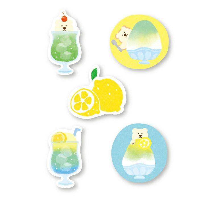 Summer Limited Washi Flake Seal - clear green - Furukawa Shiko - Default Title by Techo Treats Stationery