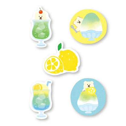 Summer Limited Washi Flake Seal - clear green - Furukawa Shiko - Default Title by Techo Treats Stationery