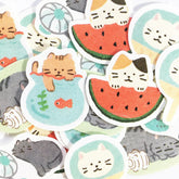 Summer Limited Washi Flake Seal - house cat - Furukawa Shiko - Default Title by Techo Treats Stationery