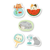 Summer Limited Washi Flake Seal - house cat - Furukawa Shiko - Default Title by Techo Treats Stationery