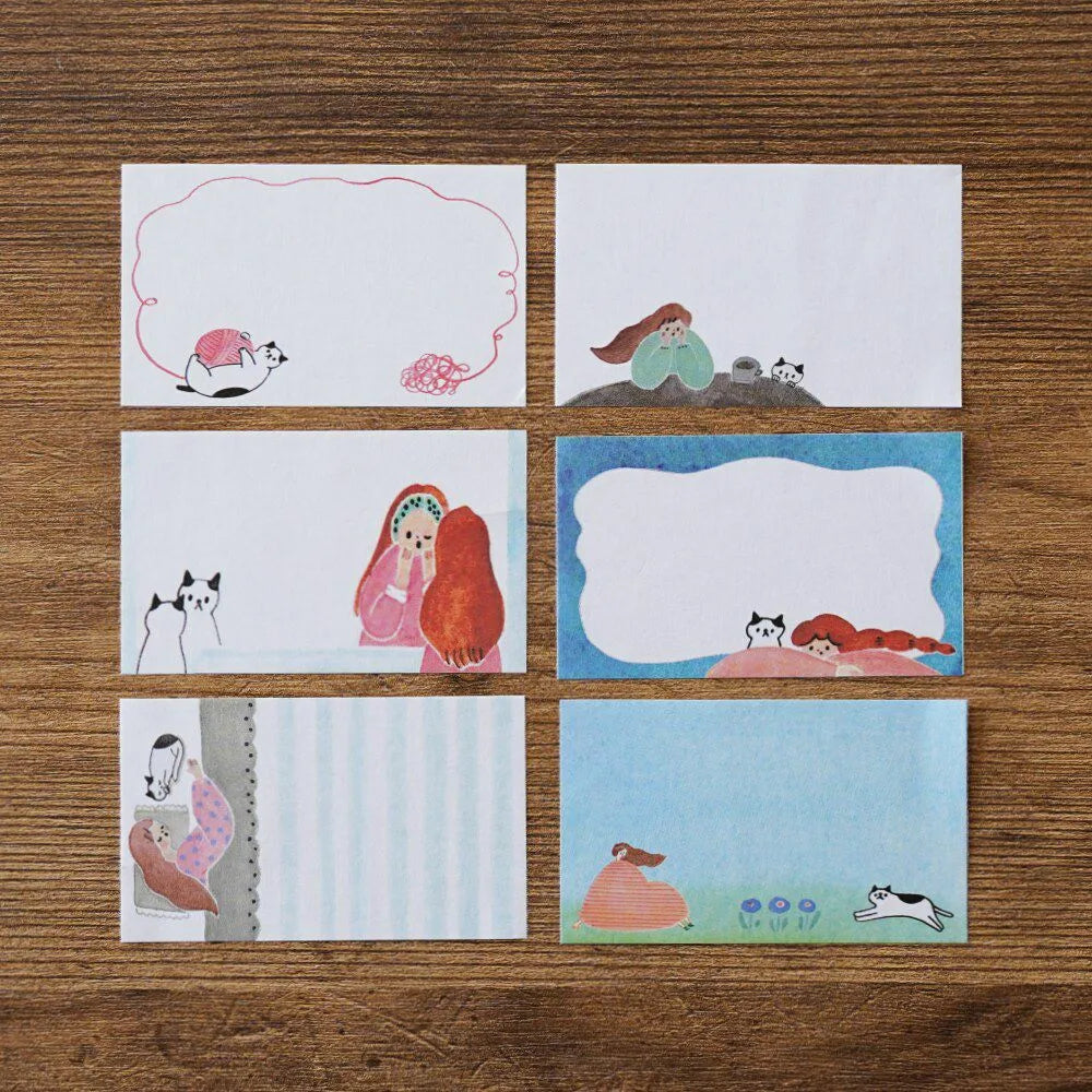 Tegashima x cotori cotori - Roll Sticky Notes “Living with cats” - Techo Treats