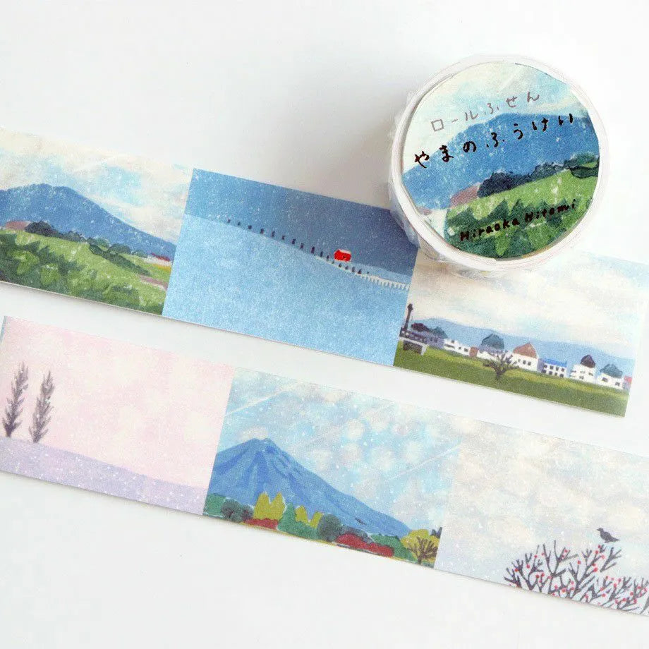 Tegashima x Hitomi Hiraoka - Roll Sticky Notes “Mountain Landscape” - Techo Treats