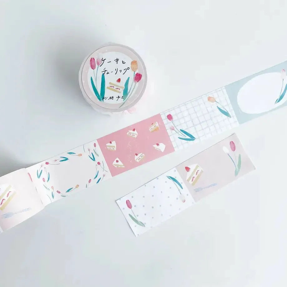 Tegashima x Yuki Sato - Roll Sticky Notes “Cake and Tulips” - Techo Treats