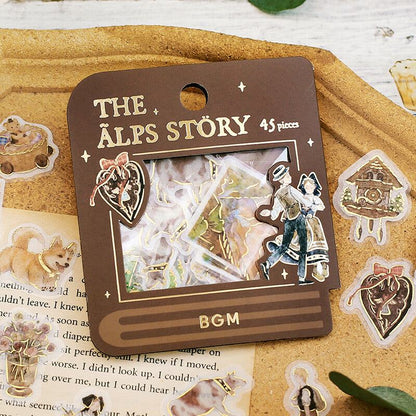 The Alps Story Foil-stamped Flake Seal - Brown - Techo Treats