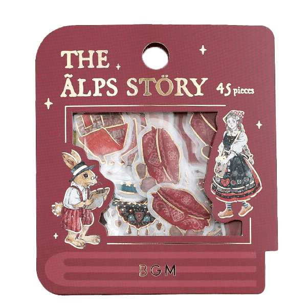The Alps Story Foil-stamped Flake Seal - Red - Techo Treats