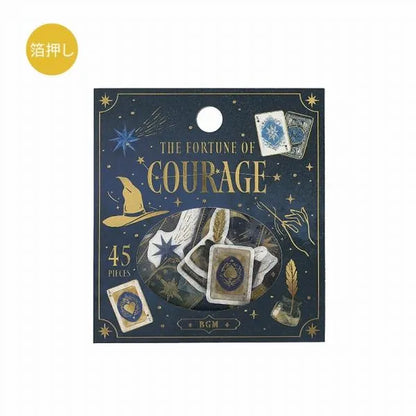 The Fourtune of Courage Foil-stamped Washi Flake Seal - Techo Treats