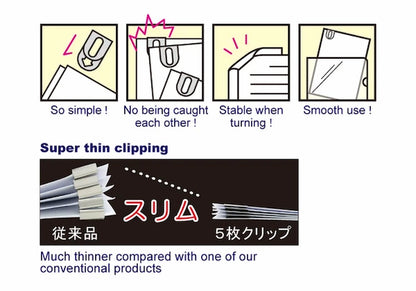 TOHKIN 5-SHEET CLIP Thin Metal Clip (20 pcs)