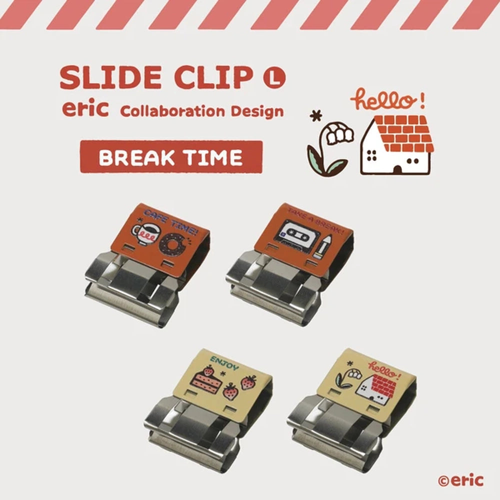 TOHKIN eric SLIDE CLIP Metal Clip - BREAK TIME (4 pcs)