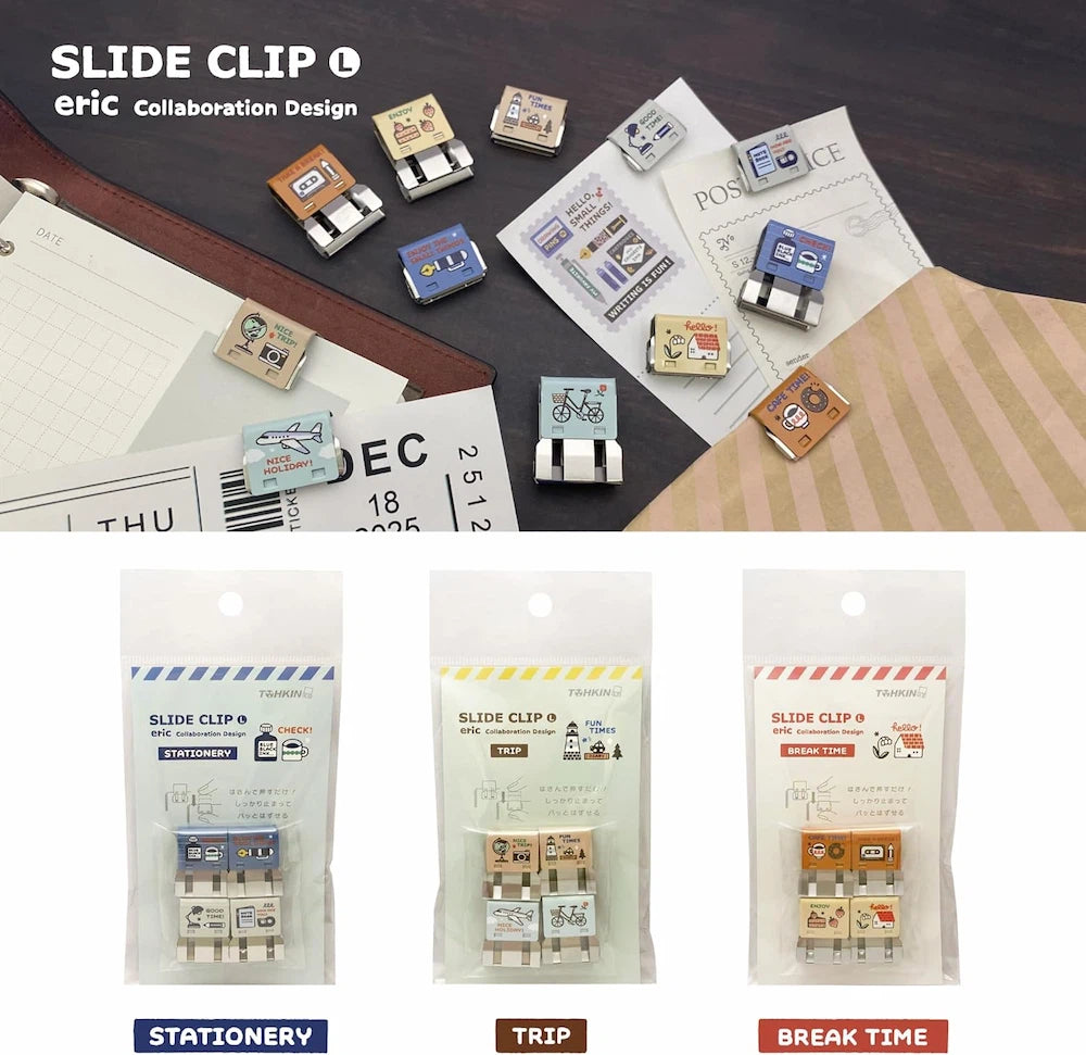 TOHKIN eric SLIDE CLIP Metal Clip - BREAK TIME (4 pcs)