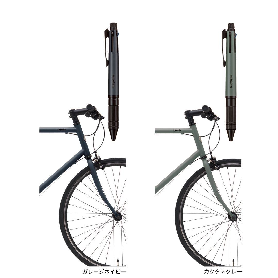tokyo bike x Jetstream 4&amp;1 Multi-function Ballpoint Pen - Metal Edition - Cactus Gray - Techo Treats