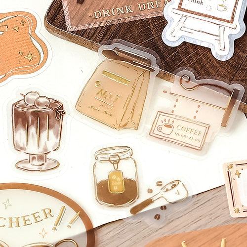 Tracing Paper Flake Stickers - Cafe - Techo Treats