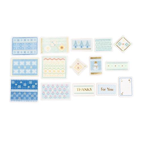 Tracing Paper Flake Stickers - Scandinavian Knitting (Blue) - Techo Treats