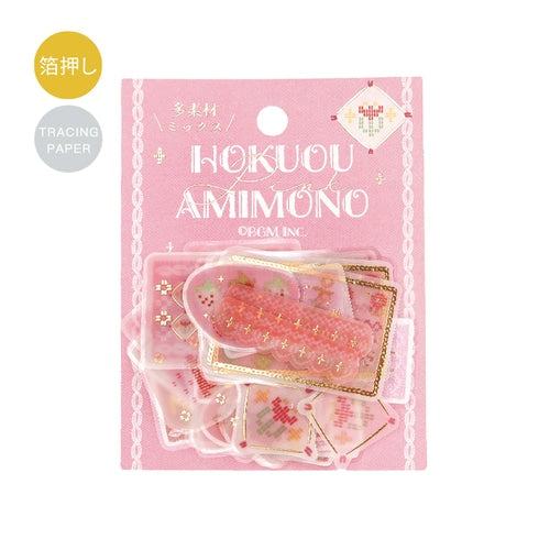 Tracing Paper Flake Stickers - Scandinavian Knitting (Pink) - Techo Treats