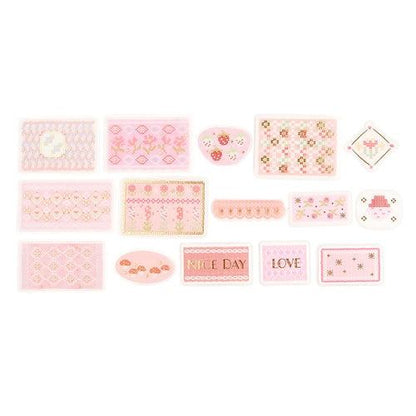 Tracing Paper Flake Stickers - Scandinavian Knitting (Pink) - Techo Treats