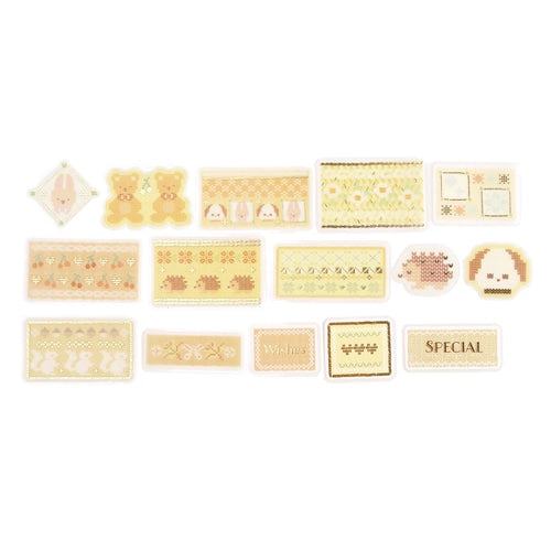 Tracing Paper Flake Stickers - Scandinavian Knitting (Yellow) - Techo Treats