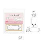 Twin Stamp Double-sided Penetrating Stamp - Cat - KAMIO JAPAN - Default Title by Techo Treats Stationery