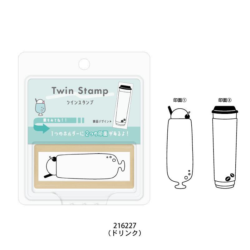 Twin Stamp Double-sided Penetrating Stamp - Drink - KAMIO JAPAN - Default Title by Techo Treats Stationery