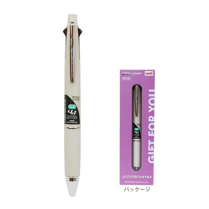 uni JETSTREAM 4&amp;1 Multifunction 0.5mm Ballpoint Pen Limited Gift Set - Beige - Default Title by Techo Treats Stationery