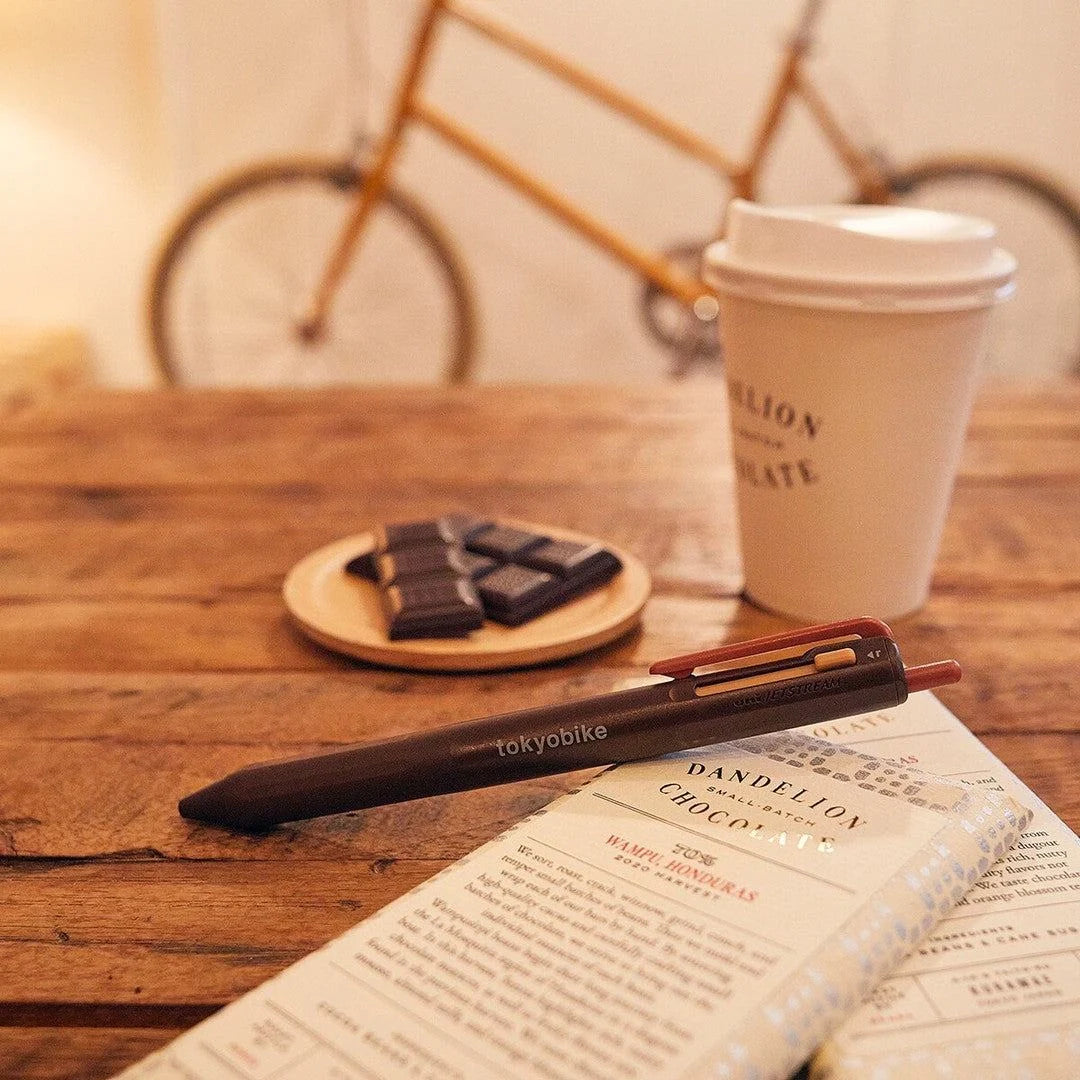 uni tokyo bike x JETSTREAM 3-color Ballpoint Pen - Cacao Brown - Default Title by Techo Treats Stationery
