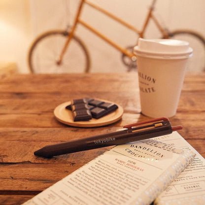 uni tokyo bike x JETSTREAM 3-color Ballpoint Pen - Cacao Brown - Default Title by Techo Treats Stationery