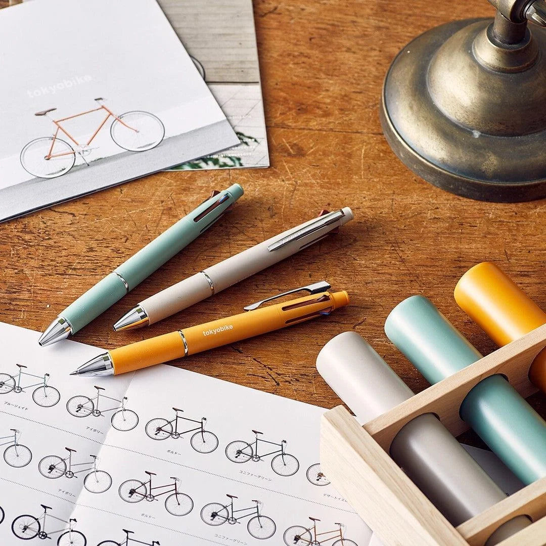 uni tokyo bike x JETSTREAM 4&amp;1 Multifunction Ballpoint Pen - Ivory - Default Title by Techo Treats Stationery
