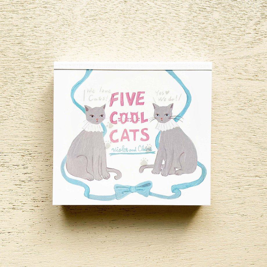 Violet &amp; Claire Block Memo - FIVE COOL CATS - cozyca products - Default Title by Techo Treats Stationery