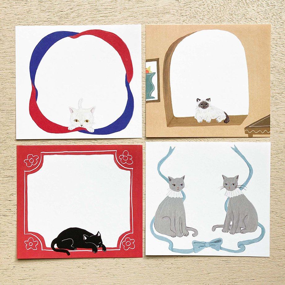 Violet &amp; Claire Block Memo - FIVE COOL CATS - cozyca products - Default Title by Techo Treats Stationery