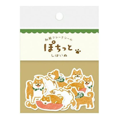 Washi Flake Stickers - Shibainu - Furukawa Shiko - Default Title by Techo Treats Stationery