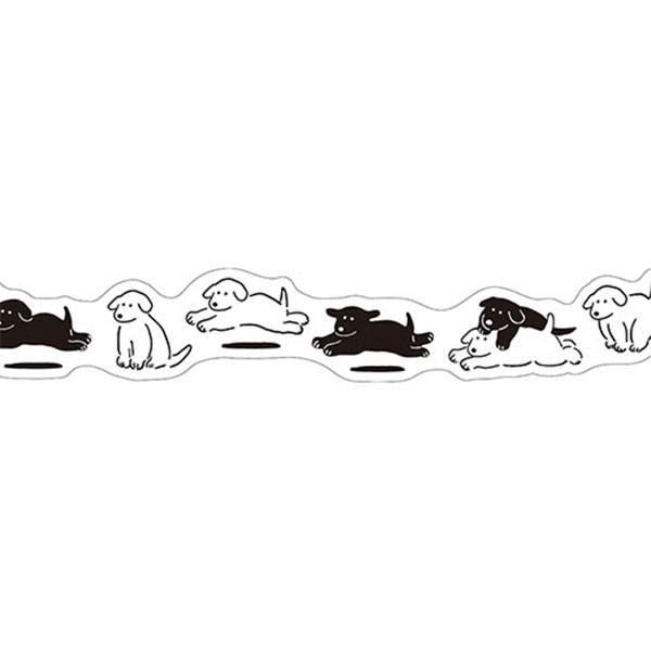 White and Black Die-cut Masking Tape - Dogs - Techo Treats