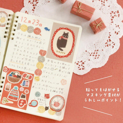 Winter Limited Deco Seal - Wool and Cat - Furukawa Shiko - Default Title by Techo Treats Stationery