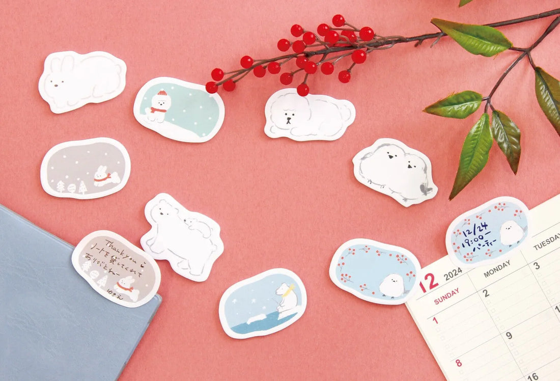 Winter Limited Die-cut Sticky Notes - Dog - Techo Treats