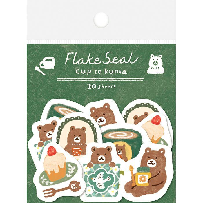 Winter Limited Flake Seal - Cup and Bear - Furukawa Shiko - Default Title by Techo Treats Stationery