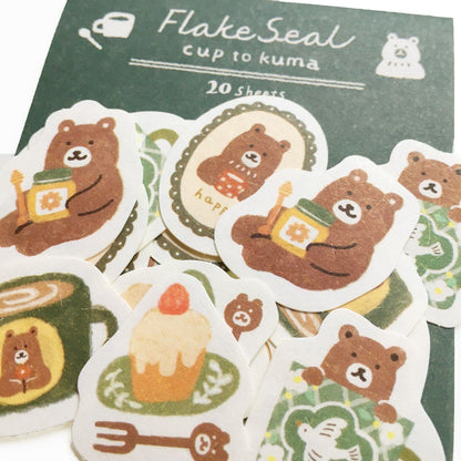 Winter Limited Flake Seal - Cup and Bear - Furukawa Shiko - Default Title by Techo Treats Stationery
