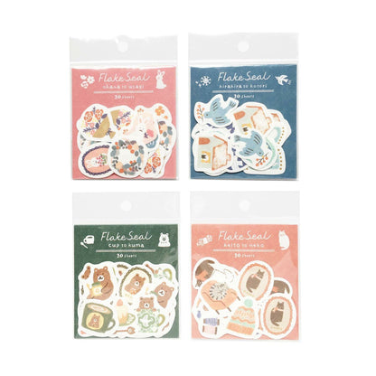 Winter Limited Flake Seal - Cup and Bear - Furukawa Shiko - Default Title by Techo Treats Stationery