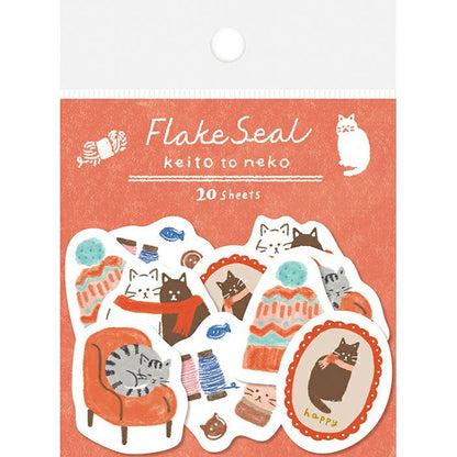 Winter Limited Flake Seal - Wool and Cat - Furukawa Shiko - Default Title by Techo Treats Stationery
