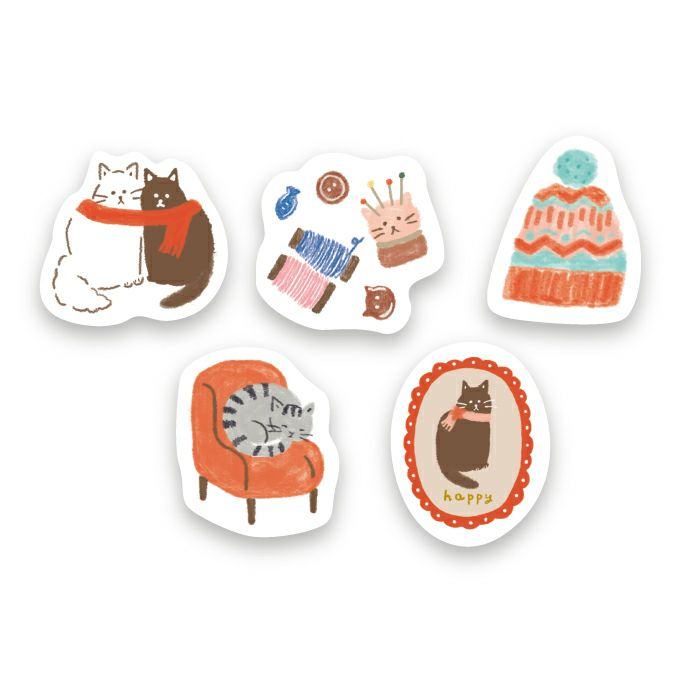Winter Limited Flake Seal - Wool and Cat - Furukawa Shiko - Default Title by Techo Treats Stationery