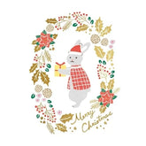Winter Limited Foil-stamped Postcard - Santa Rabbit - Furukawa Shiko - Default Title by Techo Treats Stationery
