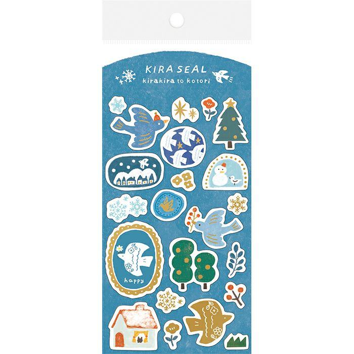 Winter Limited Kira Seal (Foil-stamped) - Kirakira and Bird - Furukawa Shiko - Default Title by Techo Treats Stationery