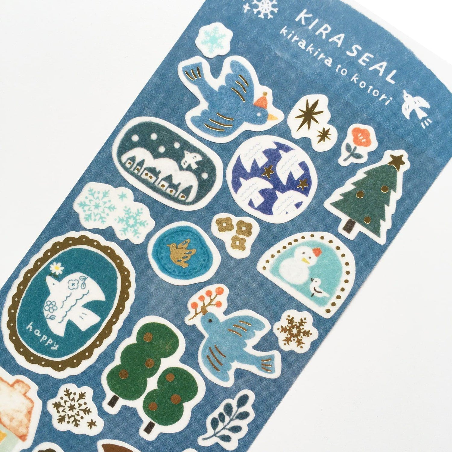 Winter Limited Kira Seal (Foil-stamped) - Kirakira and Bird - Furukawa Shiko - Default Title by Techo Treats Stationery
