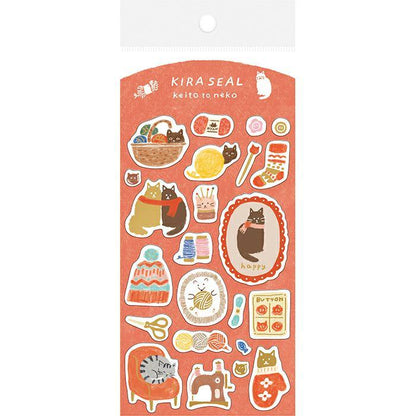 Winter Limited Kira Seal (Foil-stamped) - Wool and Cat - Furukawa Shiko - Default Title by Techo Treats Stationery