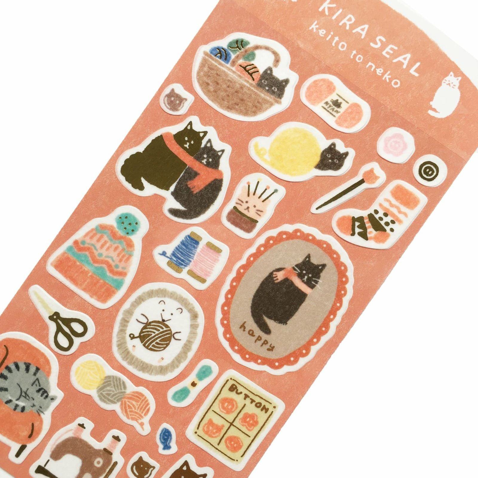Winter Limited Kira Seal (Foil-stamped) - Wool and Cat - Furukawa Shiko - Default Title by Techo Treats Stationery