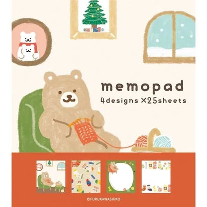 Winter Limited Memo Pad - Bear - Furukawa Shiko - Default Title by Techo Treats Stationery