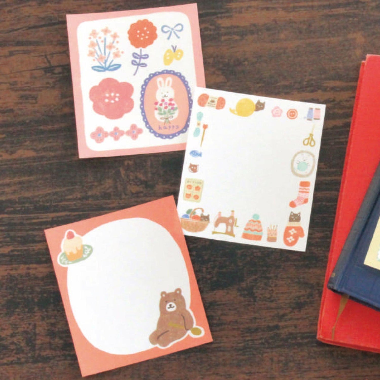 Winter Limited Memo Pad - Flowers and Rabbits - Furukawa Shiko - Default Title by Techo Treats Stationery