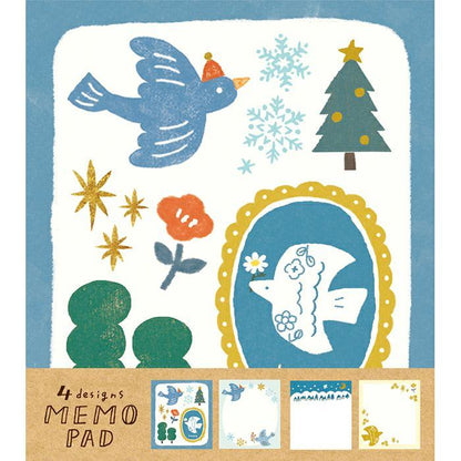 Winter Limited Memo Pad - Kirakira and Bird - Furukawa Shiko - Default Title by Techo Treats Stationery