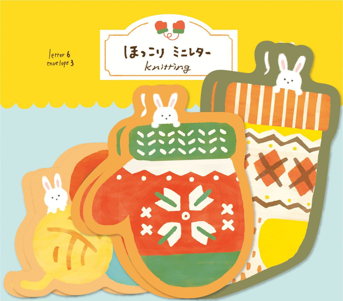 Winter Limited Mini Letter Set - Rabbit Knitting - Furukawa Shiko - Default Title by Techo Treats Stationery