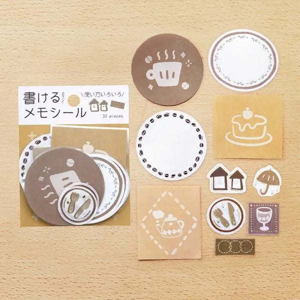 Writable Memo Stickers - Brown - Techo Treats